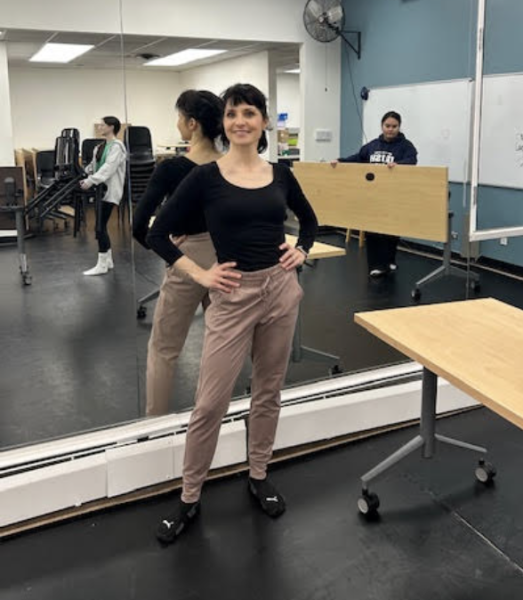 Ms. Nastari in the dance room after a class with her students. (Viveka Seevers '27)